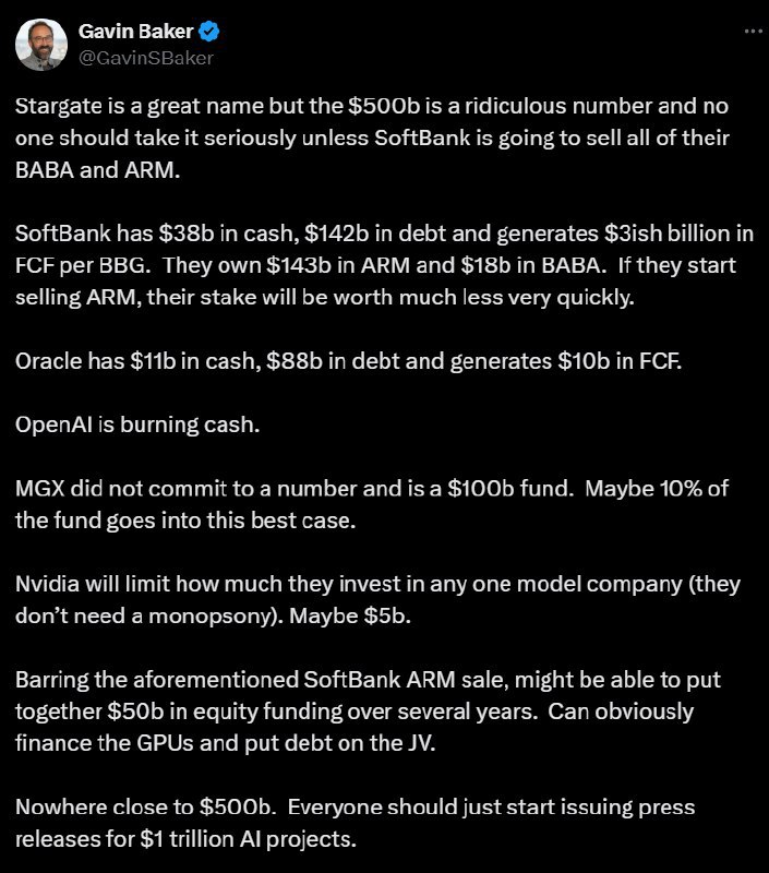 🚀 特朗普主导“星际之门”AI基建项目：千亿美元投资或重塑行业格局美国前总统特朗普宣布启动“星际之门”AI基础设施项目，计划初始投资1000亿美元，并在四年内扩展至5000亿美元，旨在为美国创造10万个就业岗位