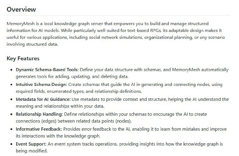 MemoryMesh：为AI打造的知识图谱服务器，专为文本角色扮演游戏和互动故事设计