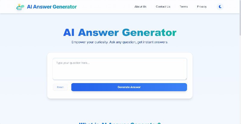 📢导航站收录更新通知！#AI·产品 #AI新时代站点名称: AI Answer Generator描述: 尝试最好的免费在线 AI 答案生成器