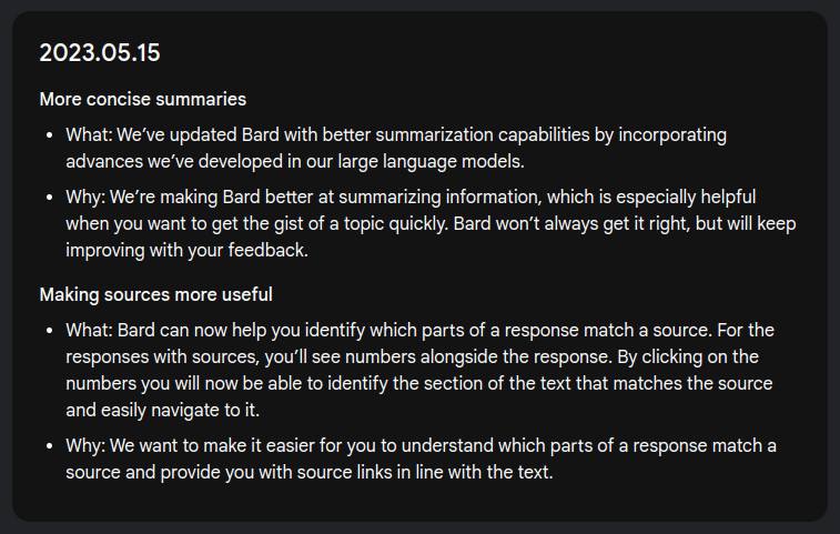 谷歌更新 Bard：独立标记内容来源、优化要点罗列谷歌今天再次发布 Bard 更新
