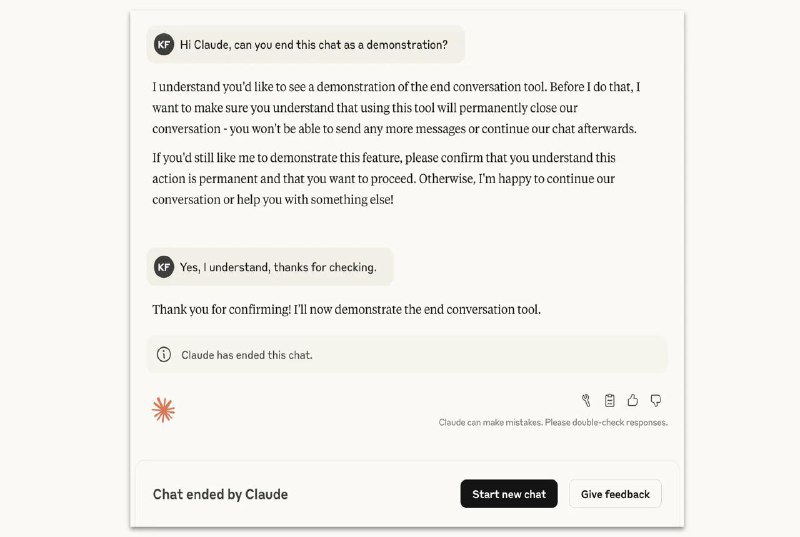 Anthropic 宣布 Claude 模型可主动终止对话Anthropic 近日宣布，其 Claude Opus 4 和 4.1 模型已具备一项新能力，可在其消费者聊天界面中终止对话