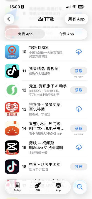 10亿红包依然留不住用户 腾讯元宝跌出App Store免费应用前十近日，腾讯元宝因其推出的 10 亿元红包活动在苹果 App Store 中一度冲到免费应用下载榜首，然而活动结束后，腾讯元宝的下载量大幅回落，现已跌出前十名