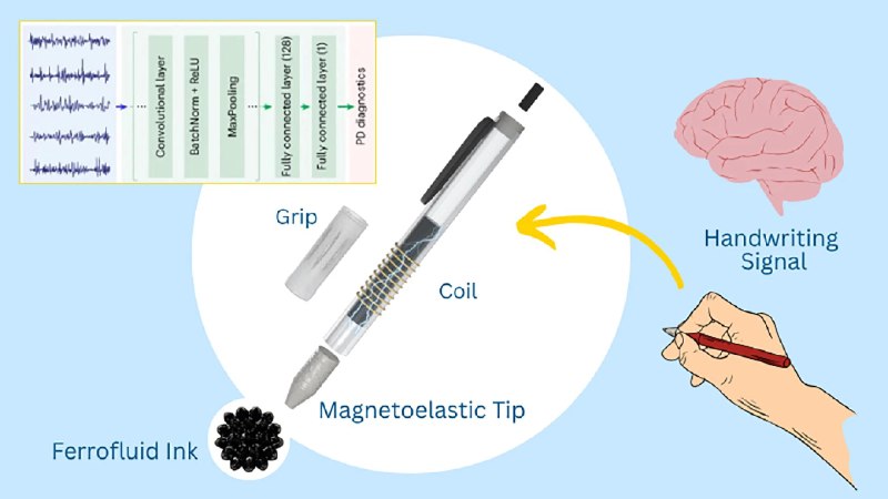 这种特殊设计的磁笔可检测出早期帕金森病我们已经见过一种能帮助帕金森病患者清晰书写的笔，但这支笔略有不同