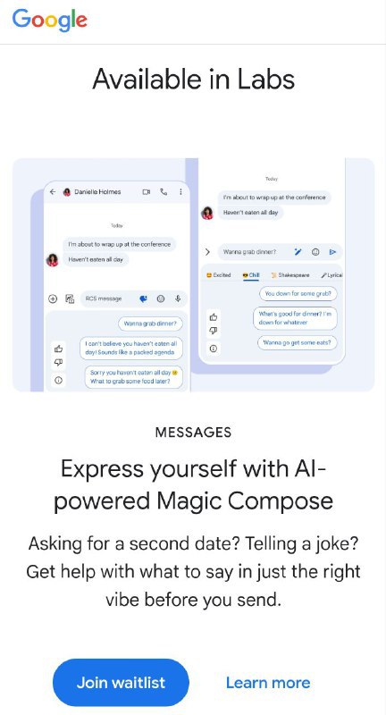 Google 测试 AI 信息功能加入候补名单：