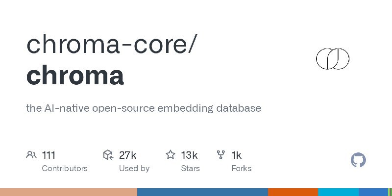 chroma-core / chromathe AI-native open-source embedding databaseRepo URL | 👀79 🍴1097 ⭐12923#D20240606 #D20240606_Rust #RustGitHubGitHub - chroma-core/chroma: the AI-native open-source embedding databasethe AI-native open-source embedding database. Contribute to chroma-core/chroma development by creating an account on GitHub.via Github Trending - Telegram Channel