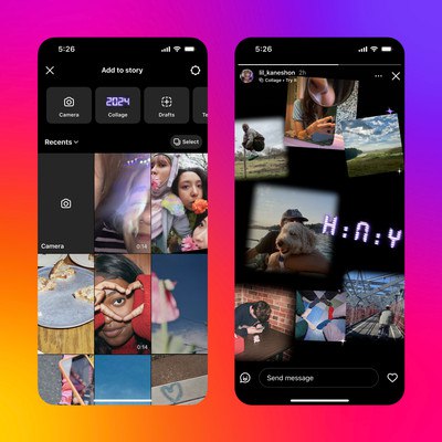 🎉 Instagram推出2024年度回顾功能Instagram在2025年1月第一周前限时推出新的年度回顾功能，允许用户通过故事功能创建照片拼贴，总结他们2024年的精彩瞬间