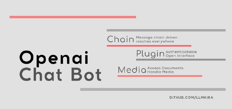 LlmKira / Openaibot⚡️ Build Your Own chatgpt Bot|🧀 Discord/Slack/Kook/Telegram |⛓ ToolCall|🔖 Plugin Support | 🌻 out-of-box | gpt-4-turboRepo URL | 👀19 🍴230 ⭐1906#D20240601 #D20240601_Python #PythonGitHubGitHub - LlmKira/Openaibot: ⚡️ Build Your Own chatgpt Bot|🧀 Discord/Slack/Kook/Telegram |⛓ ToolCall|🔖 Plugin Support | 🌻 out-of…⚡️ Build Your Own chatgpt Bot|🧀 Discord/Slack/Kook/Telegram |⛓ ToolCall|🔖 Plugin Support | 🌻 out-of-box | gpt-4-turbo - LlmKira/Openaibotvia Github Trending - Telegram Channel