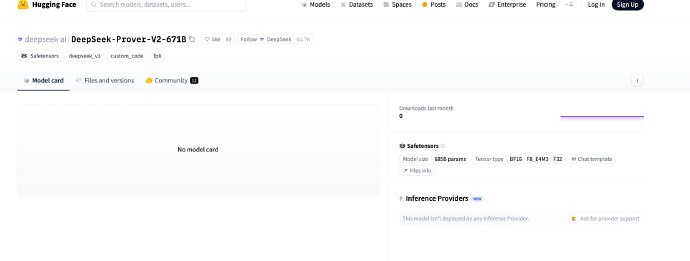 DeepSeek上新 Prover-V2-671B新开源模型发布在模型架构上，该模型使用了DeepSeek-V3架构，采用MoE（混合专家）模式，具有61层Transformer层，7168维隐藏层