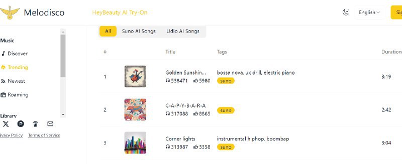 🆔 网站名称：Melodisco⭐ 网站功能：AI 音乐播放器📁 网站简介：一个开源的 AI 音乐播放器