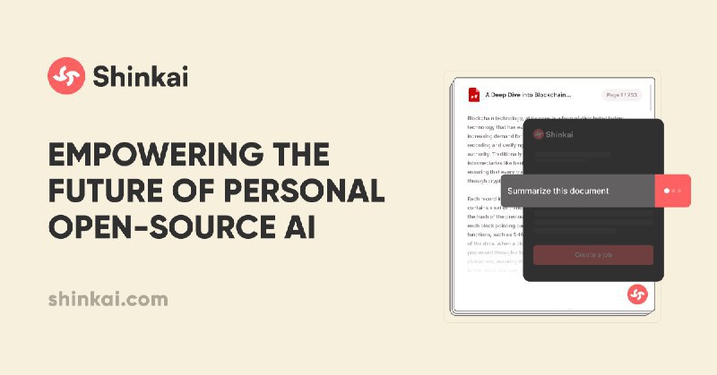 📢导航站收录更新通知！#AI·工具集 #AI新时代站点名称: 完全本地 AI（模型、文件和代理）描述: 使用它在本地管理个性化的 AI 模型、代理和文件！如需更强大的模型，请升级到 SaaS 或使用 Shinkai 去中心化网络