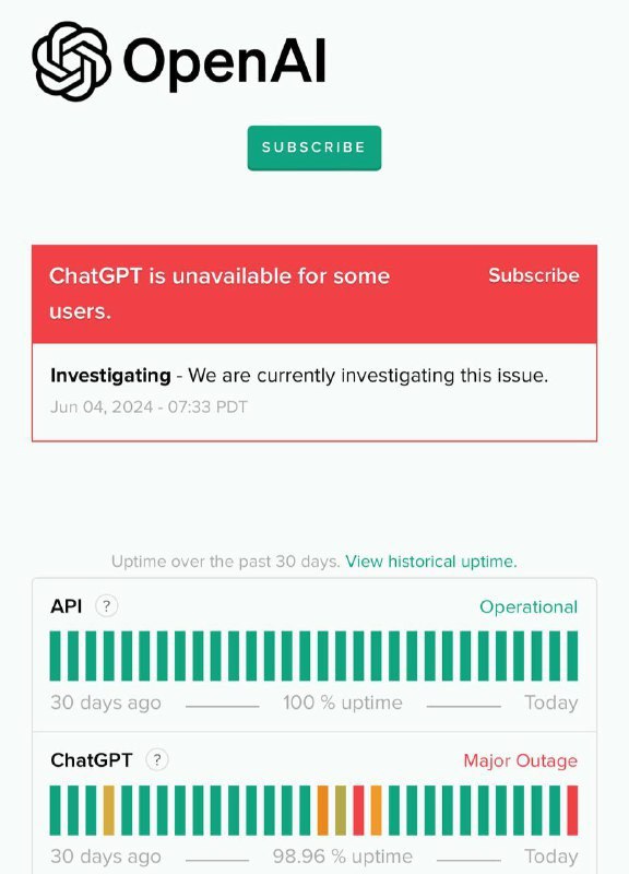 ↩️🖼 OpenAI 再次报告网络故障，涉及ChatGPT服务 🗒 标签: #OpenAI #ChatGPT 📢 频道: @GodlyNews1 🤖 投稿: @GodlyNewsBotYummy 😋:OpenAI 更新进度：ChatGPT服务已恢复正常