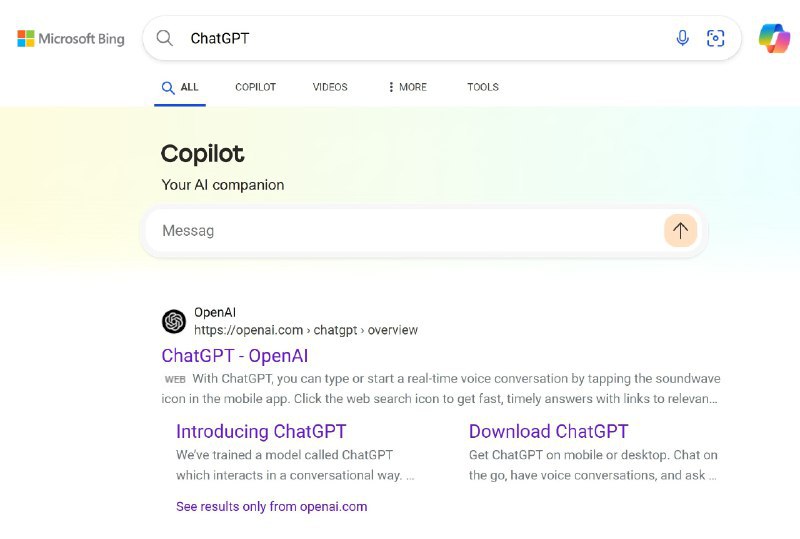 微软在必应搜索结果中添加新的交互式