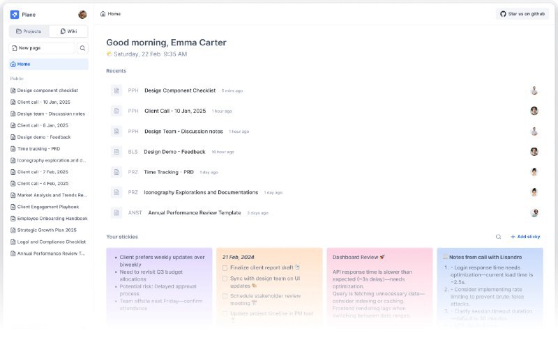 #开源 #协作 #项目管理✈️ Plane - 一个开源的项目管理工具🌐 在线使用plane 旨在帮助用户高效地跟踪问题、执行冲刺周期和管理产品路线图支持富文本编辑、周期进度跟踪、模块化项目管理、自定义视图、AI辅助编辑页面等强大功能📮投稿 📢频道 💬群聊 🔎索引via 极客分享 - Telegram Channel