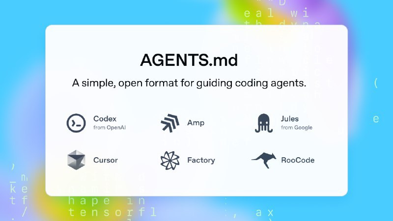AGENTS.md 支持多个AI编码服务AGENTS.md 是一个专为 AI 编码代理设计的开放格式文件，类似 README.md，但专门用于向 AI 提供项目上下文和操作指南