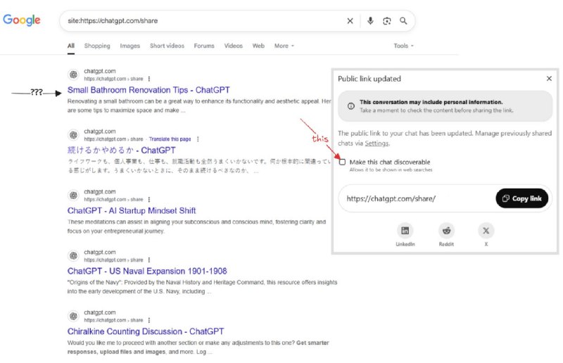 ChatGPT泄露的聊天显示某能源公司律师让AI提供策略剥削亚马逊土著来建水电站ChatGPT 最近因为测试允许搜索引擎抓取用户对话而受到批评，超过 10 万条聊天记录共享在互联网上，尽管 OpenAI 与Google合作清除索引，但互联网档案馆和其他搜索引擎仍然保留超过 10 万条可以直接访问的链接