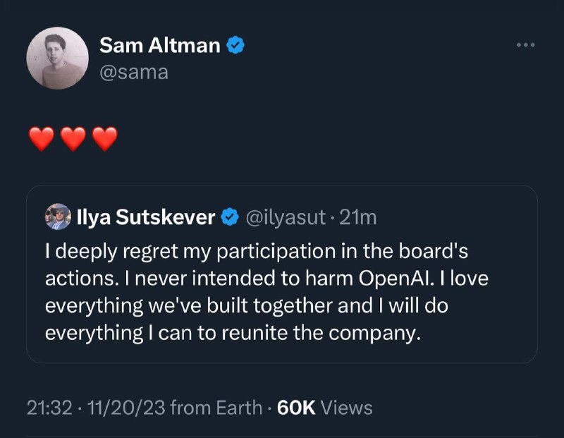 Ilya: 我对参与董事会的行动深感遗憾