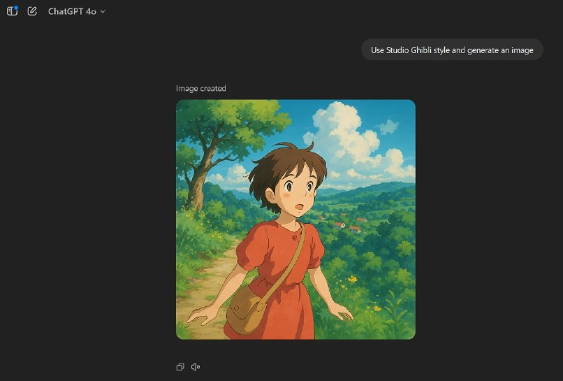 OpenAI 测试 ChatGPT-4o 图像生成模型的水印吉卜力工作室使用 ChatGPT 生成的艺术作品它不仅可以准确地生成带有文字的图像，还允许您创建逼真的视觉效果，例如由日本工作室界著名的吉卜力工作室制作的艺术作品