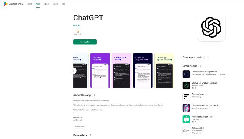 ChatGPT 安卓端偷跑......APKMirror有申请登记就慢慢等，没有也可以试试看