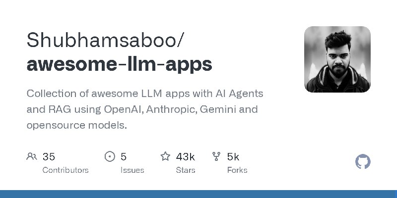 Shubhamsaboo/awesome-llm-apps[