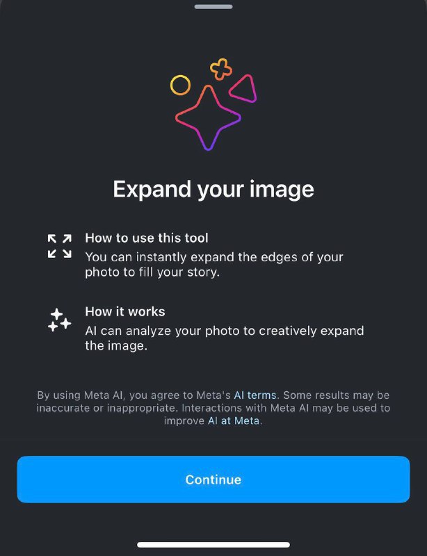 Instagram 新增AI 扩图工具