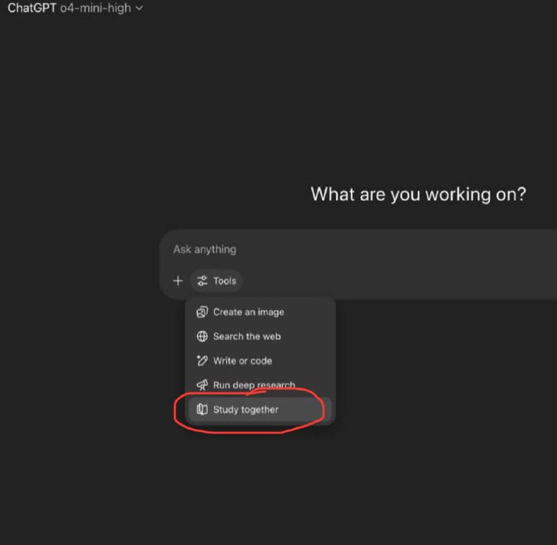 Study Together —— OpenAI的互动式学习新体验🧑‍💻 ChatGPT最新推出“Study Together”模式，和以往直接给答案不同，这次它更像是一位耐心的导师