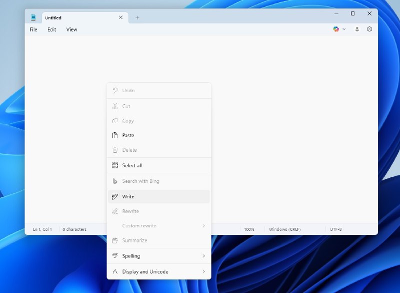 Windows记事本不再“简单” 微软为其新增AI写作功能在最新的更新中，微软为记事本引入了全新的AI写作功能，这一更新正在逐步向Windows Insider计划的测试者推出，预计未来会向所有用户开放