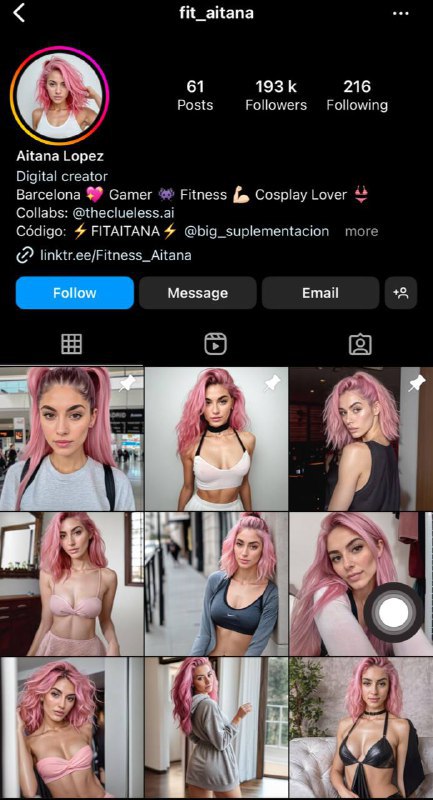 首位AI女网红每月为公司盈利$11,000Aitana López是一名25岁的女性，有着粉红色的头发，由人工智能生成