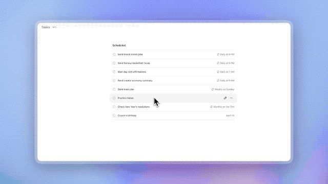 🤖 ChatGPT推出Tasks功能：可定时执行任务，或为AI Agent铺路OpenAI为ChatGPT推出名为“Tasks”的新功能，允许用户设置定时任务，例如每日查看股市行情、创作科幻故事、督促背单词或总结AI新闻等