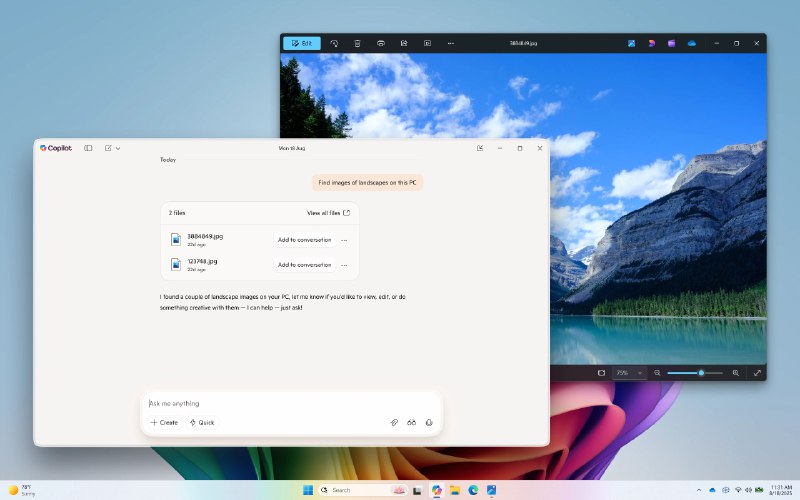 Windows上的Copilot应用引入新的主页和使用自然语言的文件搜索功能微软公司今日发布了 Copilot 应用的全新更新