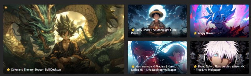 🆔 项目名称：LiveWallpapers4Free⭐️ 项目功能：动态壁纸📁 项目简介：一个提供动态壁纸的网站，可以免费下载和应用各种动画壁纸