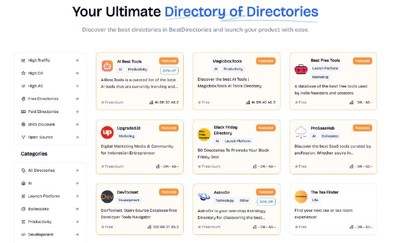 👉 名称：awesome-ai-directory🤖 类型：👀资料👏 介绍：💡 收录优质AI工具导航及开发学习资源聚合平台，这个列表致力于收集和整理各类优秀的AI相关资源网站，包括但不限于- AI工具收录导航- AI模型接口资源- AI学习资料资源- AI新闻趋势聚合via 老胡周刊资源分享频道 - Telegram Channel