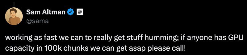 Sam Altman表示OpenAI 的算力容量问题将导致新产品延迟“我们正在控制局面，但你应该预料到 OpenAI 的新版本可能会被推迟，可能会出现问题，而且由于我们面临容量挑战，服务有时会很慢，”Altman 写道