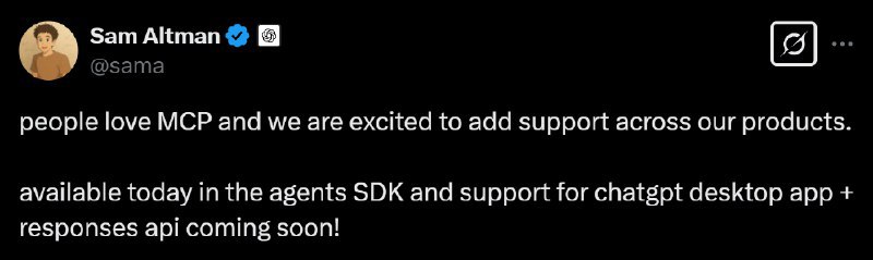 托管代码提供商 (MCP) 即将登陆 ChatGPT(财经快讯)via 茶馆 - Telegram Channel