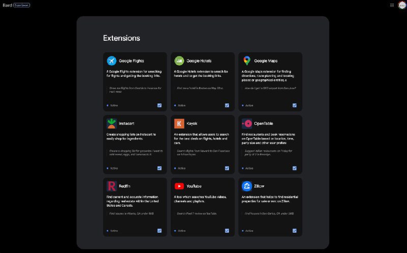 谷歌 Bard 即将添加谷歌和第三方服务的插件Bard 从 Google 搜索缓存的网站中提取信息