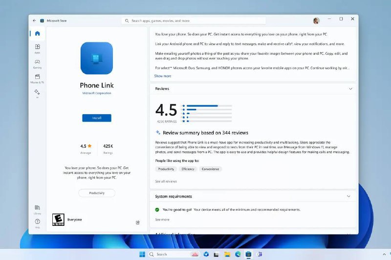 微软正在向Windows应用商店中加入 AI 生成的评论摘要除了最高五颗星的评级外，还显示评论的综合概要🗒 标签: #微软 #Windows #AI📢 频道: @GodlyNews1🤖 投稿: @Godlynewsbotvia Yummy 😋 - Telegram Channel (author: 犬来八荒🌸 博客论坛24h营业)