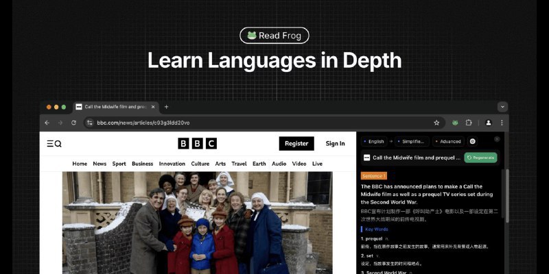 #学习 #英语 #插件🐸 陪读蛙- 一款开源的沉浸式翻译插件插件支持沉浸式翻译、智能内容提取、全面解释、情境学习、多AI模型等功能