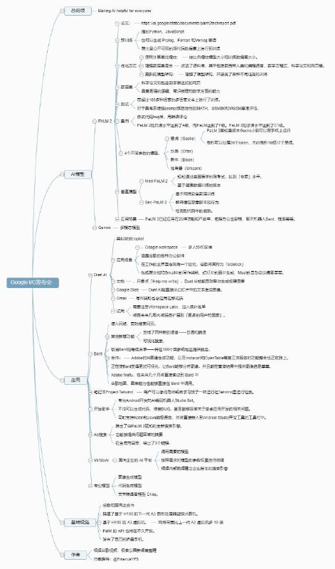 Google I/O 2023思维导图和Google AI产品总结