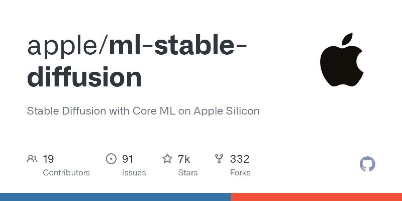 苹果官方项目:Apple Sillicon芯片上的Stable Diffusion🖥 github.com/apple/ml-stable-diffusion⭐️ 官方针对苹果M1/M2 等优化的版本⭐️ iPad Pro M1 上 29 秒出一张图⭐️ M1 Macbook Pro 16G 上24秒⭐️ M2 Macbook Air 8G上18秒----------------------GitHubGitHub - apple/ml-stable-diffusion: Stable Diffusion with Core ML on Apple SiliconStable Diffusion with Core ML on Apple Silicon. Contribute to apple/ml-stable-diffusion development by creating an account on GitHub.----------------------via chatGPT中文社区 - Telegram Channel