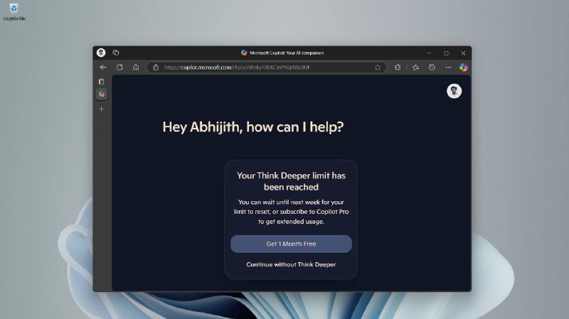 微软Copilot免费版上线“Think Deeper”功能，推理能力增强微软正向免费Copilot用户推送“Think Deeper”功能，此功能此前仅供Copilot Pro用户使用