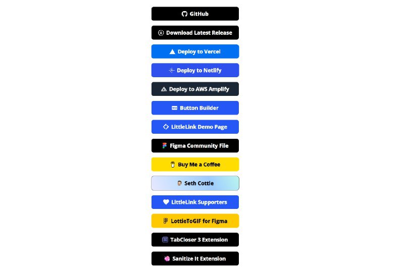 #开源 #代替方案🔗 LittleLink - 一个轻量级的 LinkTree 替代方案内置 100+ 品牌按钮样式，PageSpeed Insights 中获得满分，可一键静态部署*LinkTree是可以在一个页面上集合所有重要链接的在线工具➡️已收录至「替代方案合集」📮投稿 📢频道 💬群聊 🔎索引via 极客分享 - Telegram Channel