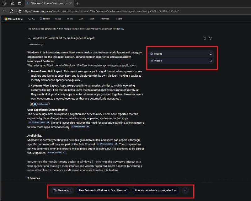 微软Bing测试“AI搜索”模式，取代传统蓝色链接微软正在Bing上测试名为“AI搜索”的新功能，用AI总结的答案取代传统的蓝色标识链接
