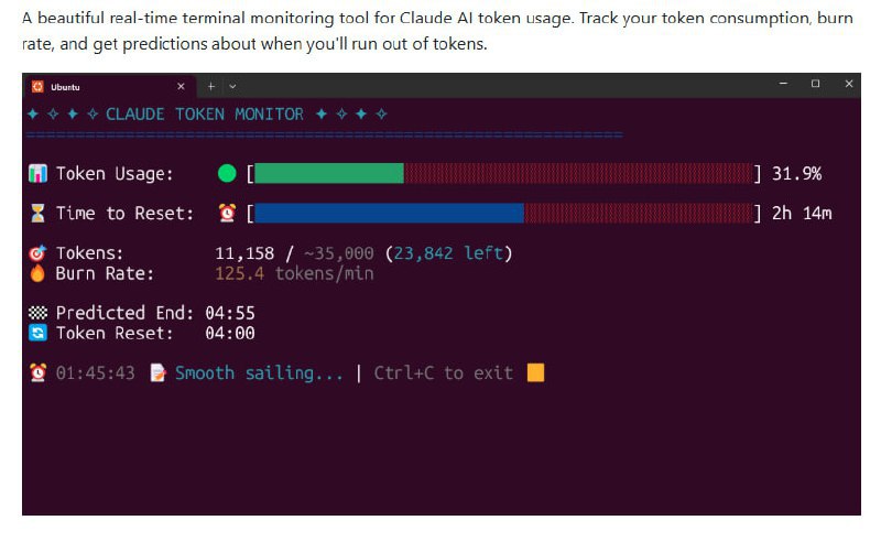 Claude-Code-Usage-Monitor：实时监控Claude AI令牌使用情况的终端工具