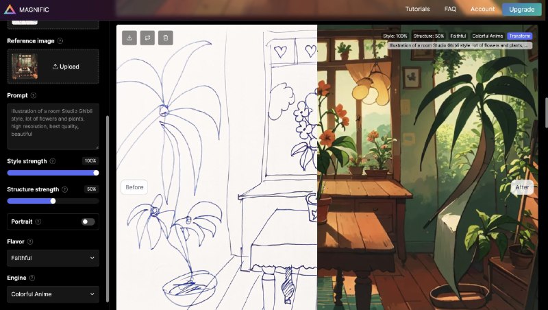 使用Magnific几分钟之内将手绘草图转变为精美图画甚至是3D渲染Javi Lopez展示了如何将一幅简单的手绘草图在7分钟内转变为精美的图画甚至是3D渲染效果