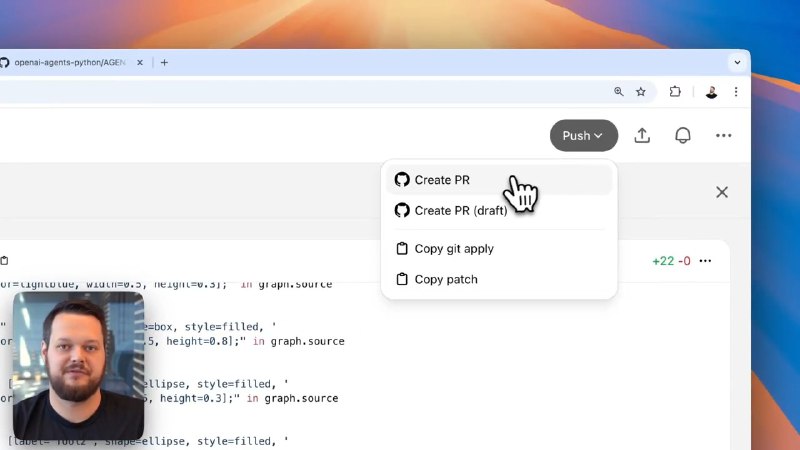 小互 🔁宝玉: OpenAI 官方发布的【Codex AI 智能体上手指南】（中英文双语字幕）想知道 OpenAI 最新的编程 AI 智能体 Codex 是如何工作的吗？在这段由 OpenAI 官方制作的演示中，您将看到：- Codex 核心能力： 如何连接 GitHub，独立浏览和理解代码库，进行代码修改，并自动生成合并请求（PR）