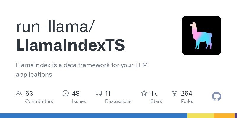 run-llama / LlamaIndexTSLlamaIndex is a data framework for your LLM applicationsRepo URL | 👀17 🍴270 ⭐1378#D20240508 #D20240508_Typescript #TypescriptGitHubGitHub - run-llama/LlamaIndexTS: LlamaIndex is a data framework for your LLM applicationsLlamaIndex is a data framework for your LLM applications - run-llama/LlamaIndexTSvia Github Trending - Telegram Channel