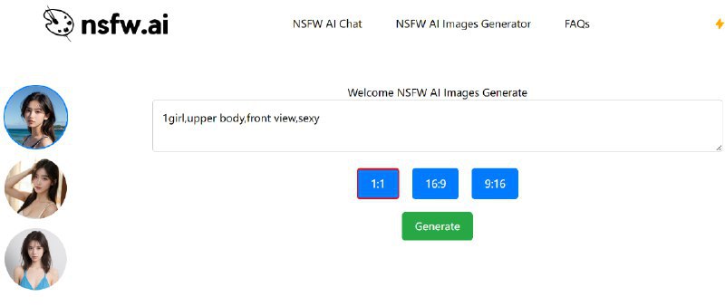 🆔 网站名称：NSFW AI⭐️ 网站功能：AI妹子图📁 网站简介：一款AI妹子图生成工具